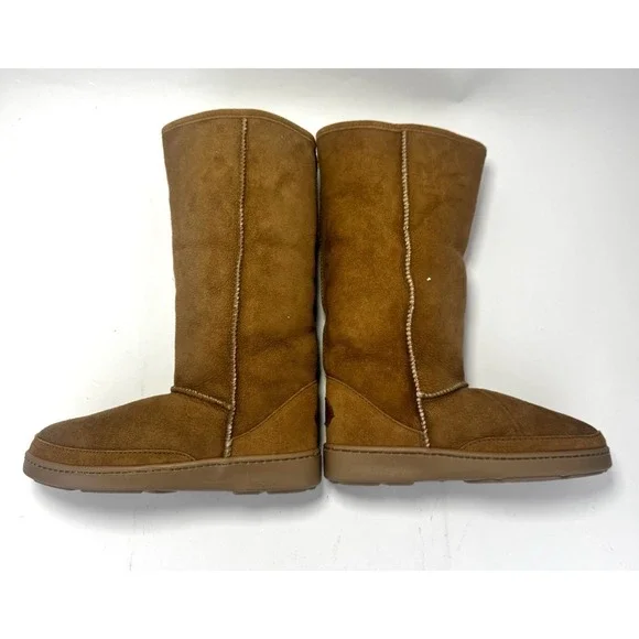 Minnetonka Womens Size 7 Beige Tan Sheepskin Sherpa Fur Lined Boot Calf - Picture 6 of 6